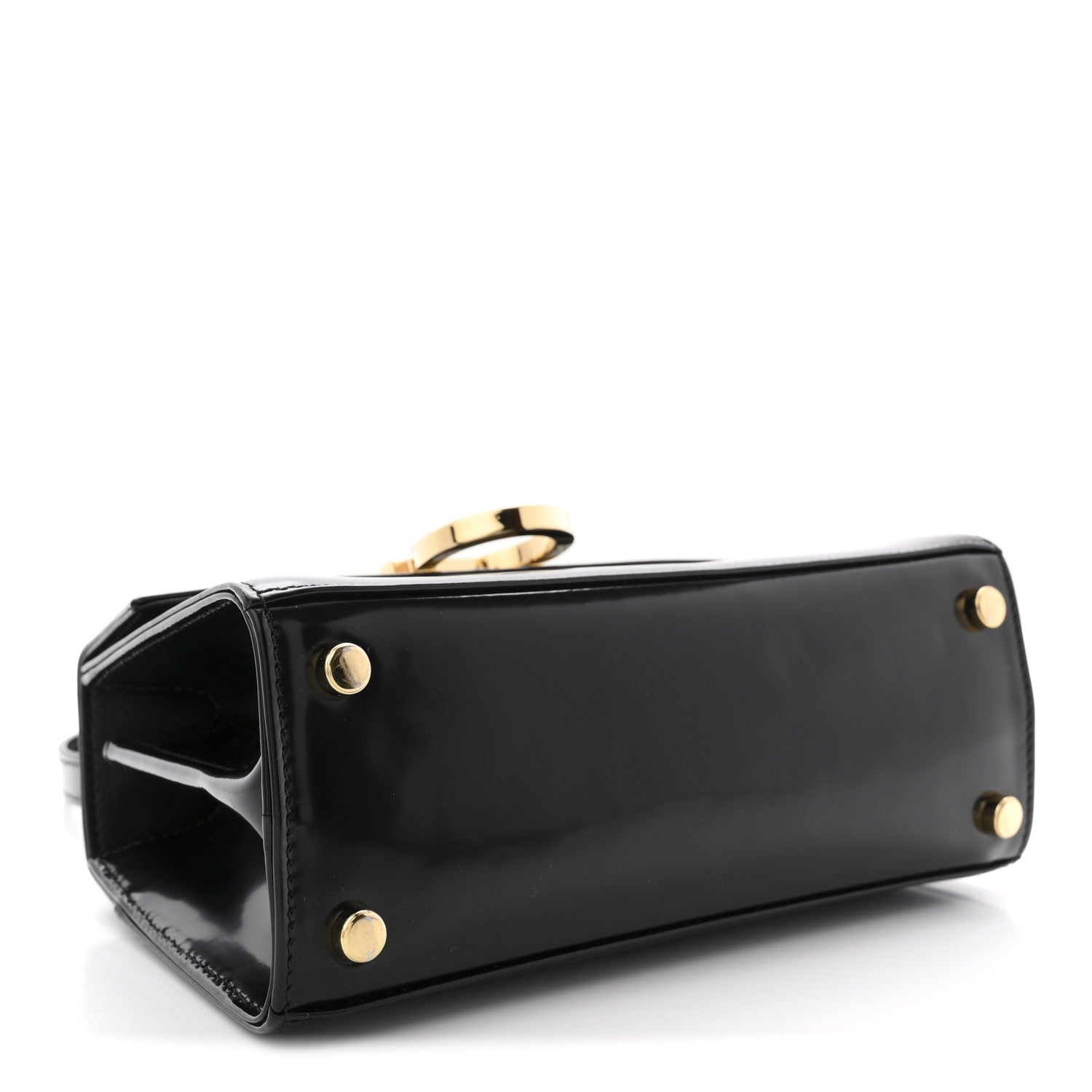 Salvatore Ferragamo Brushed Off Calfskin Mini Iconic Top Handle Bag Black 4 of 13