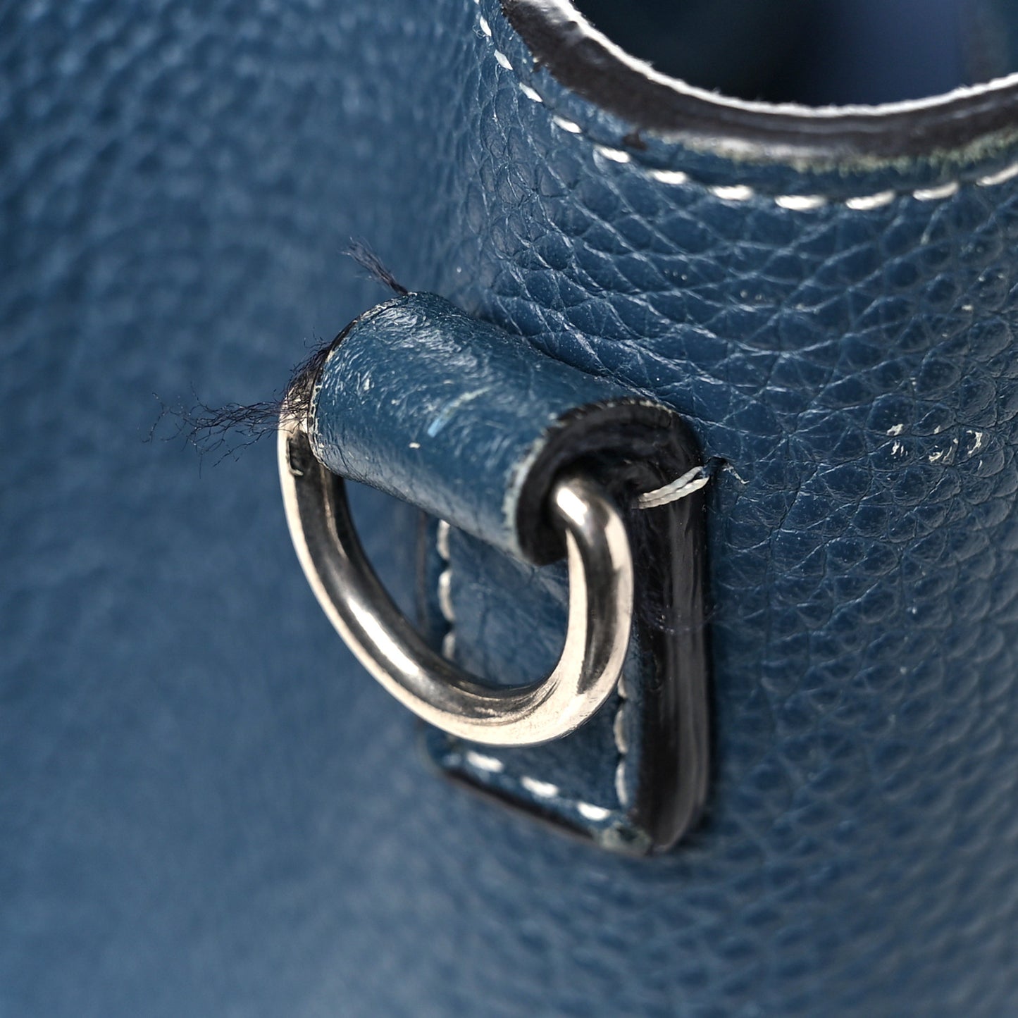 Drummed Calfskin Nano Luggage Petrol