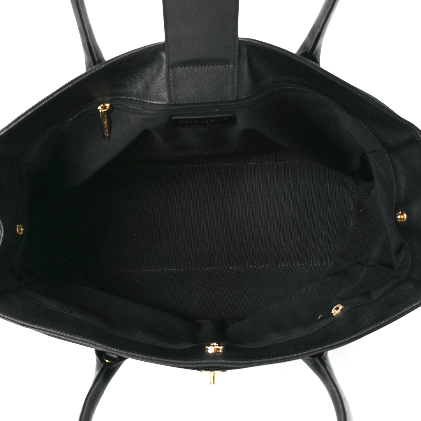 Calfskin Cerf Executive Shopper Tote Black