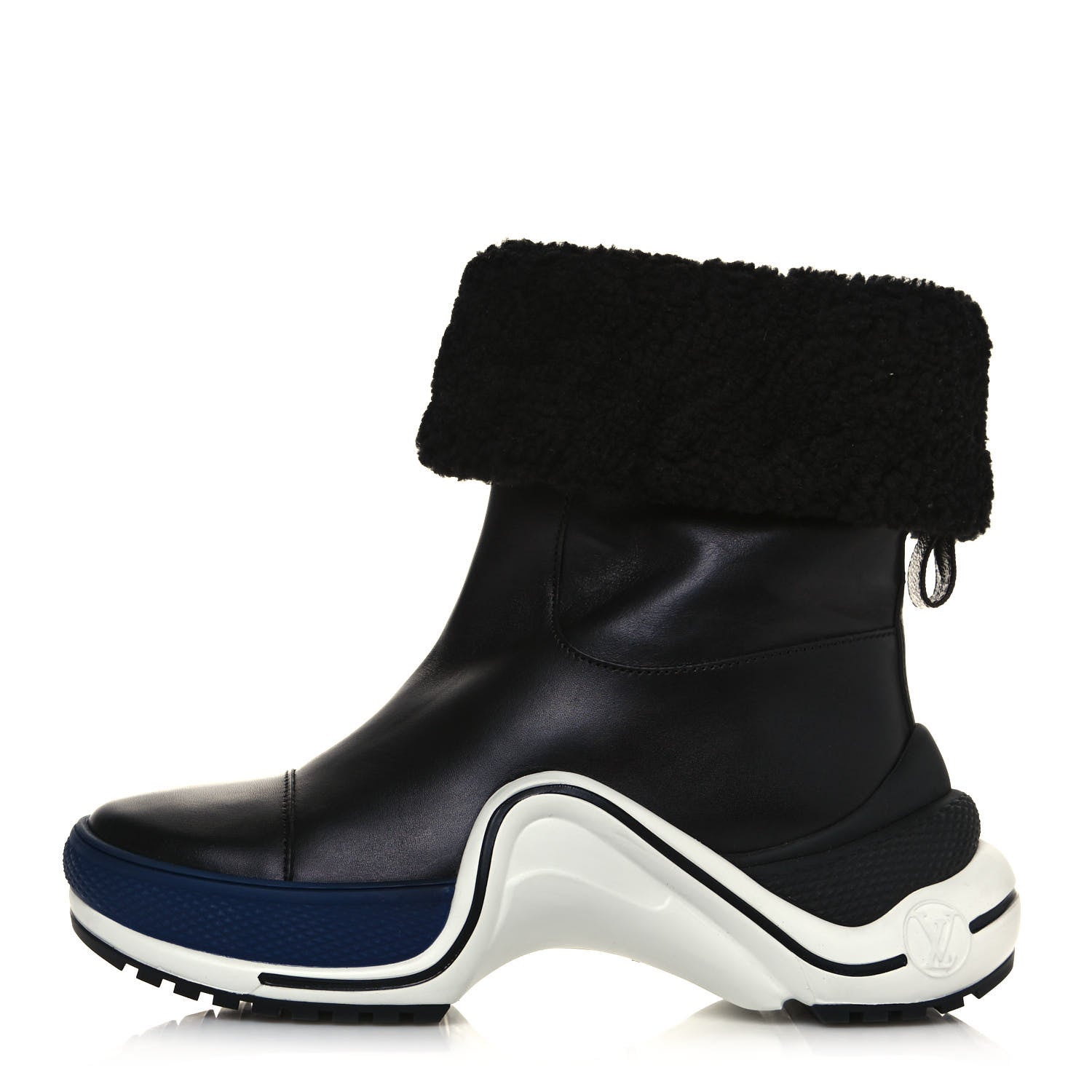 Louis Vuitton Calfskin Shearling LV Archlight Sneaker Half Boots 37 Black Blue 1 of 8