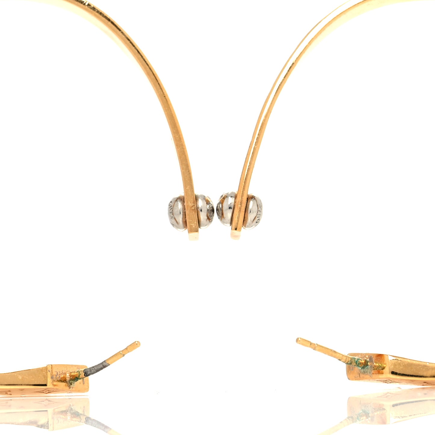 Metal Nanogram Hoop Earrings Gold