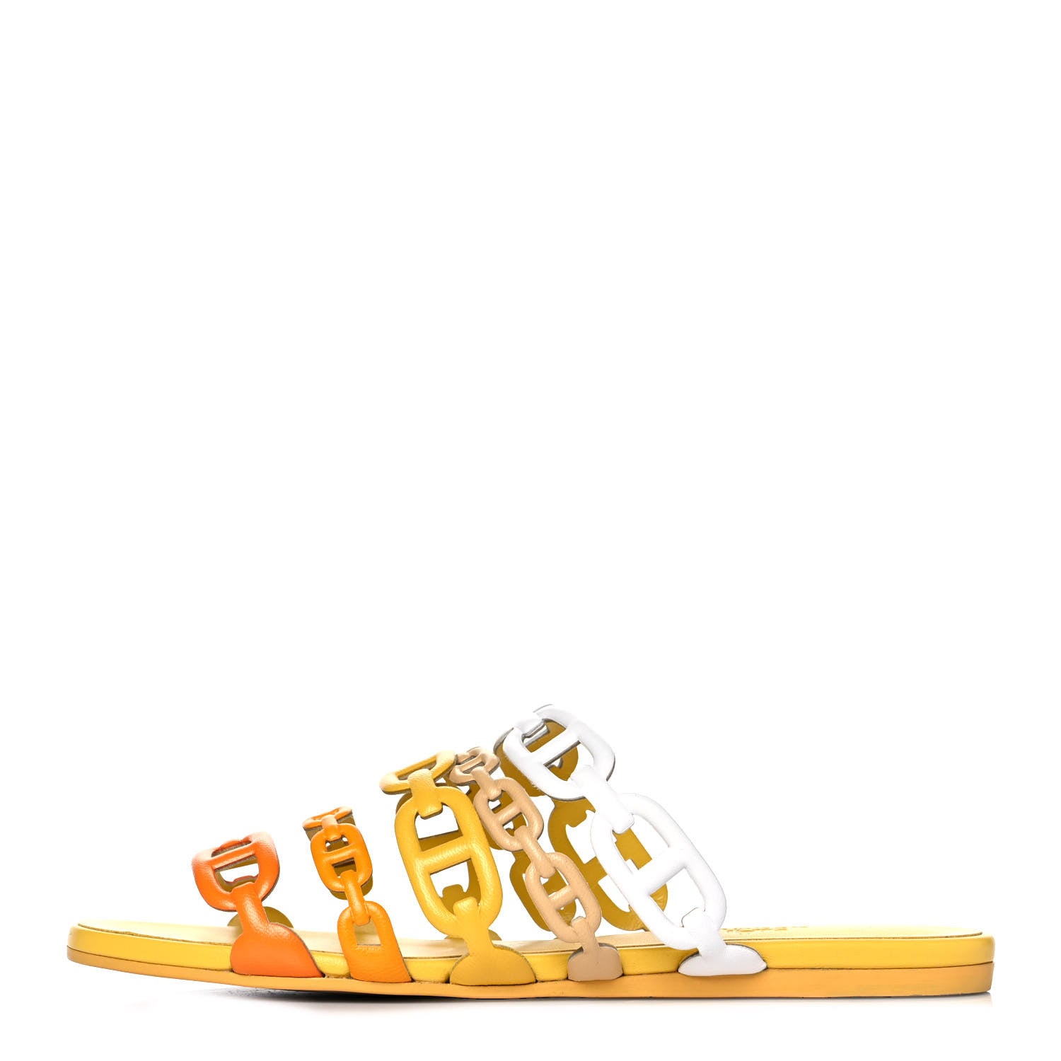 Hermes Nappa Thalassa Sandals 36.5 Jaune Citrone 1 of 9