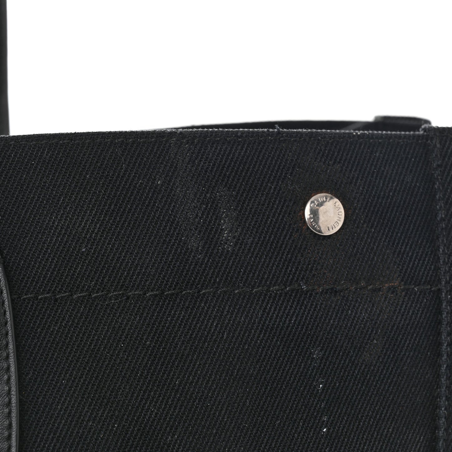 Linen Calfskin Rive Gauche Tote Black