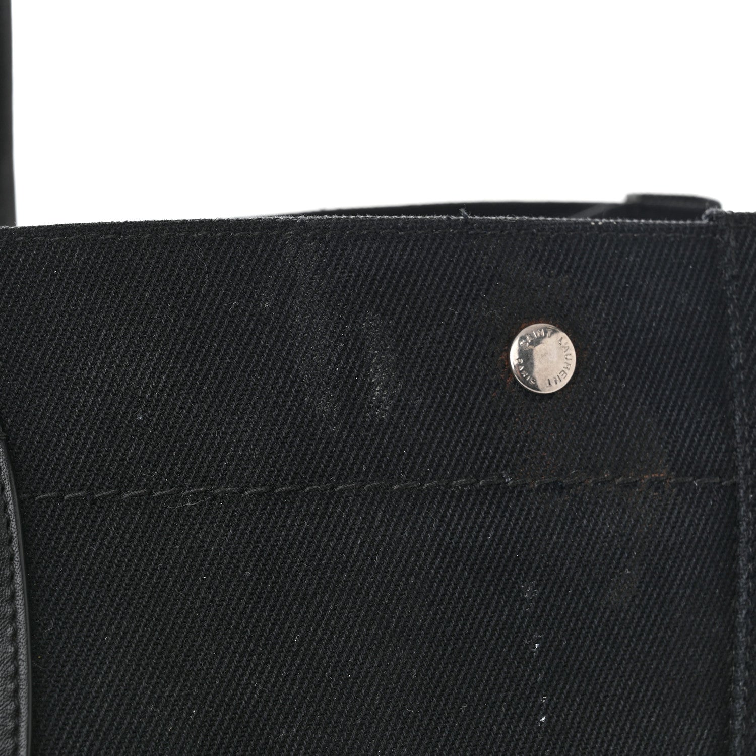 Saint Laurent Linen Calfskin Rive Gauche Tote Black 13 of 15