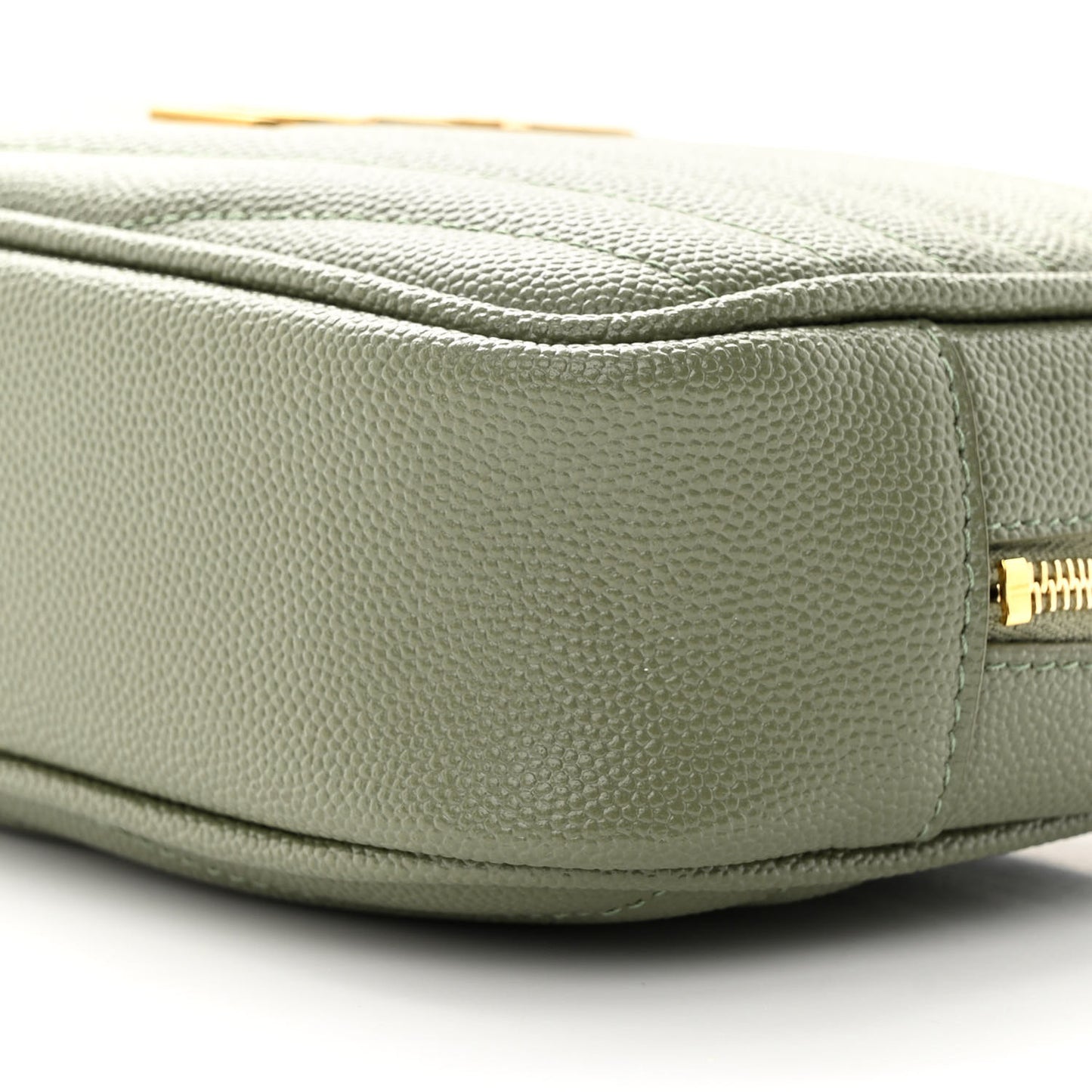Grain De Poudre Matelasse Monogram Mini Lou Camera Bag Light Sage