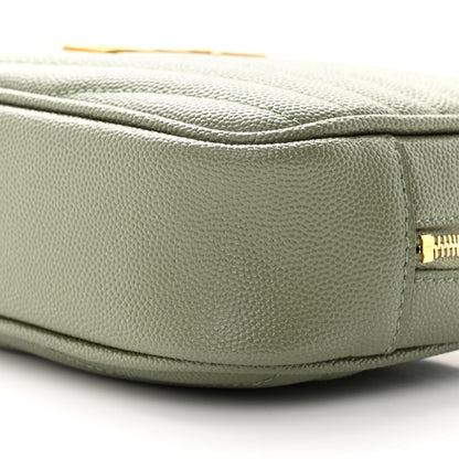 Saint Laurent Grain De Poudre Matelasse Monogram Mini Lou Camera Bag Light Sage 10 of 10