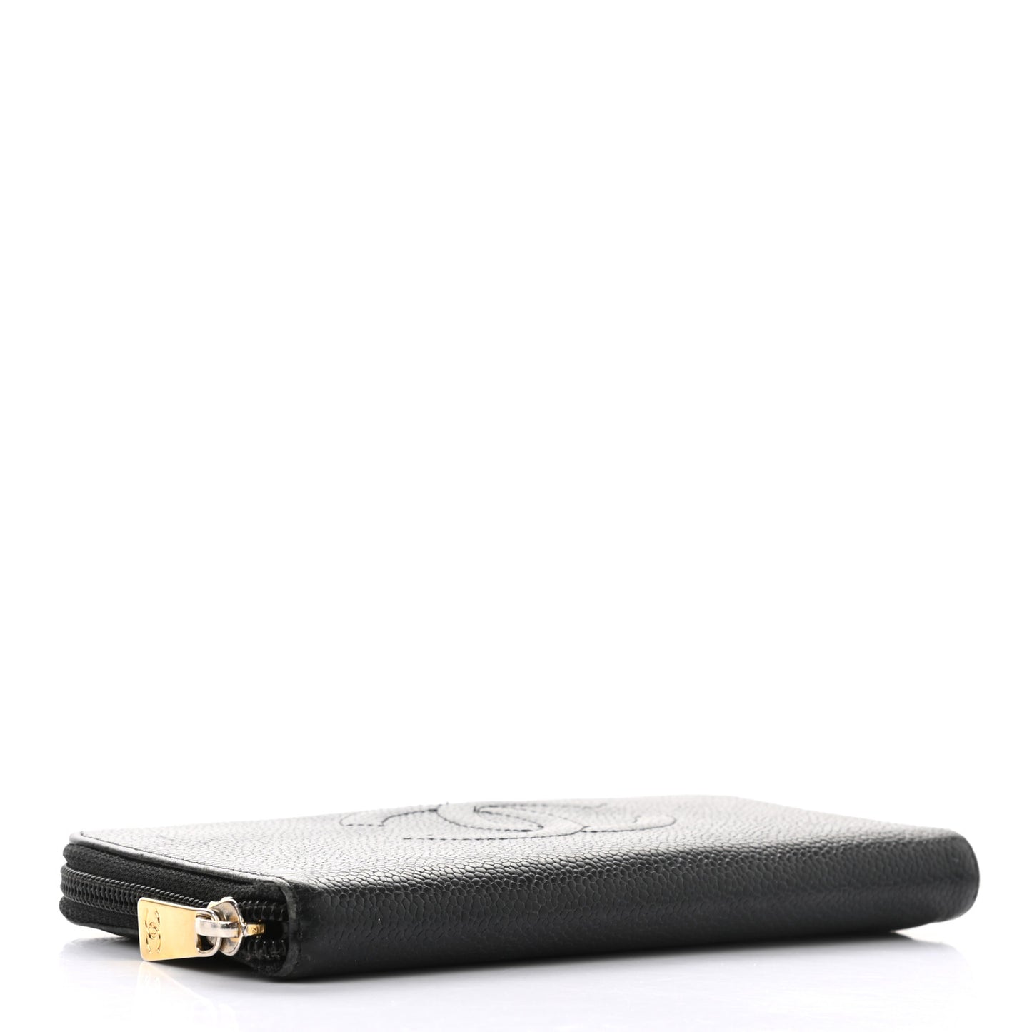 Caviar Large Timeless CC Zip Around Wallet Black