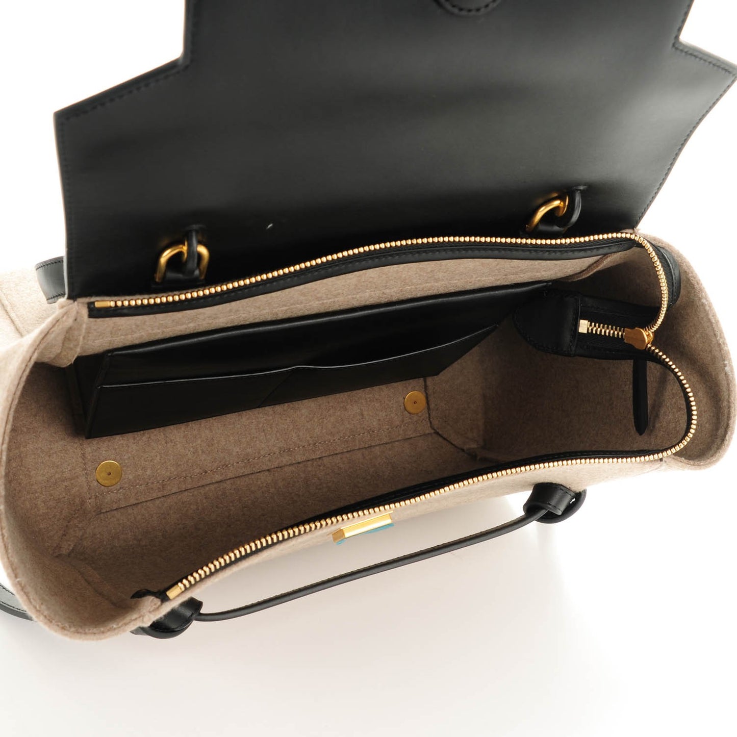 Felt Smooth Calfskin Mini Belt Bag Beige