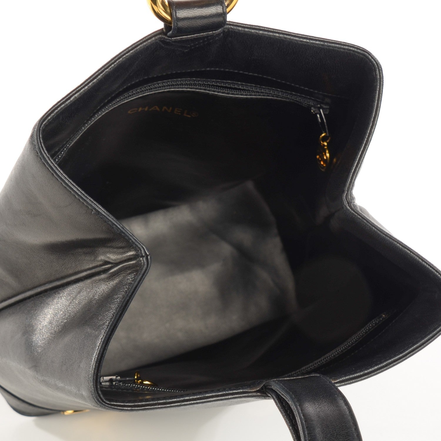 Chanel Lambskin CC Shoulder Bag Black 5 of 10