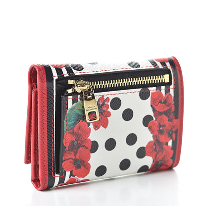 Dolce & Gabbana Dauphine Polka Dot Floral Print French Flap Wallet 3 of 7