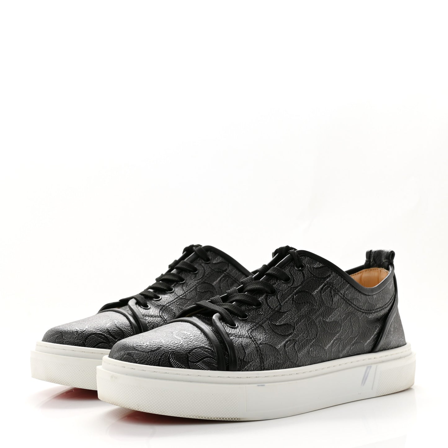 Toile Monogram Nappa Mens Adolon Junior Flat Sneakers 42 Black
