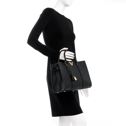 Louis Vuitton Monogram Cuir Plume Very Tote MM Black 3 of 8