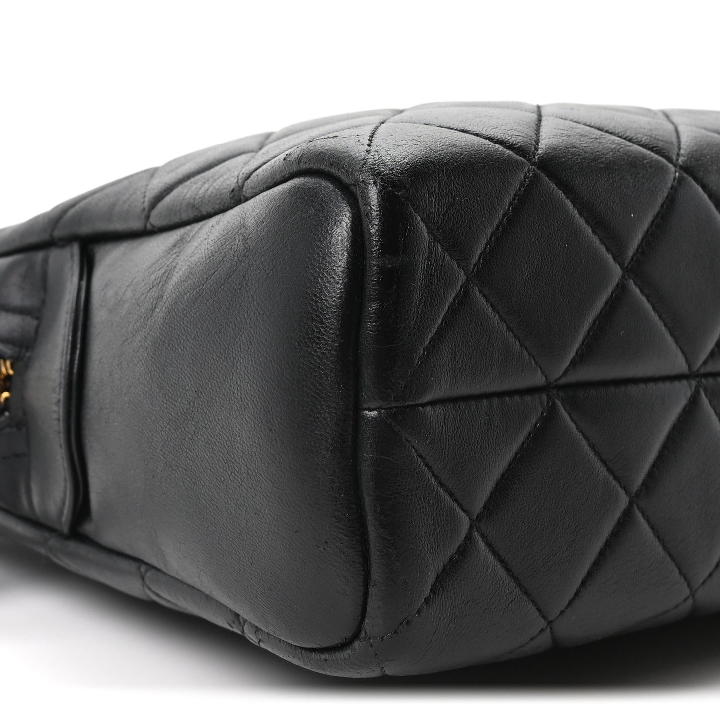 Lambskin Quilted Camera Case Black