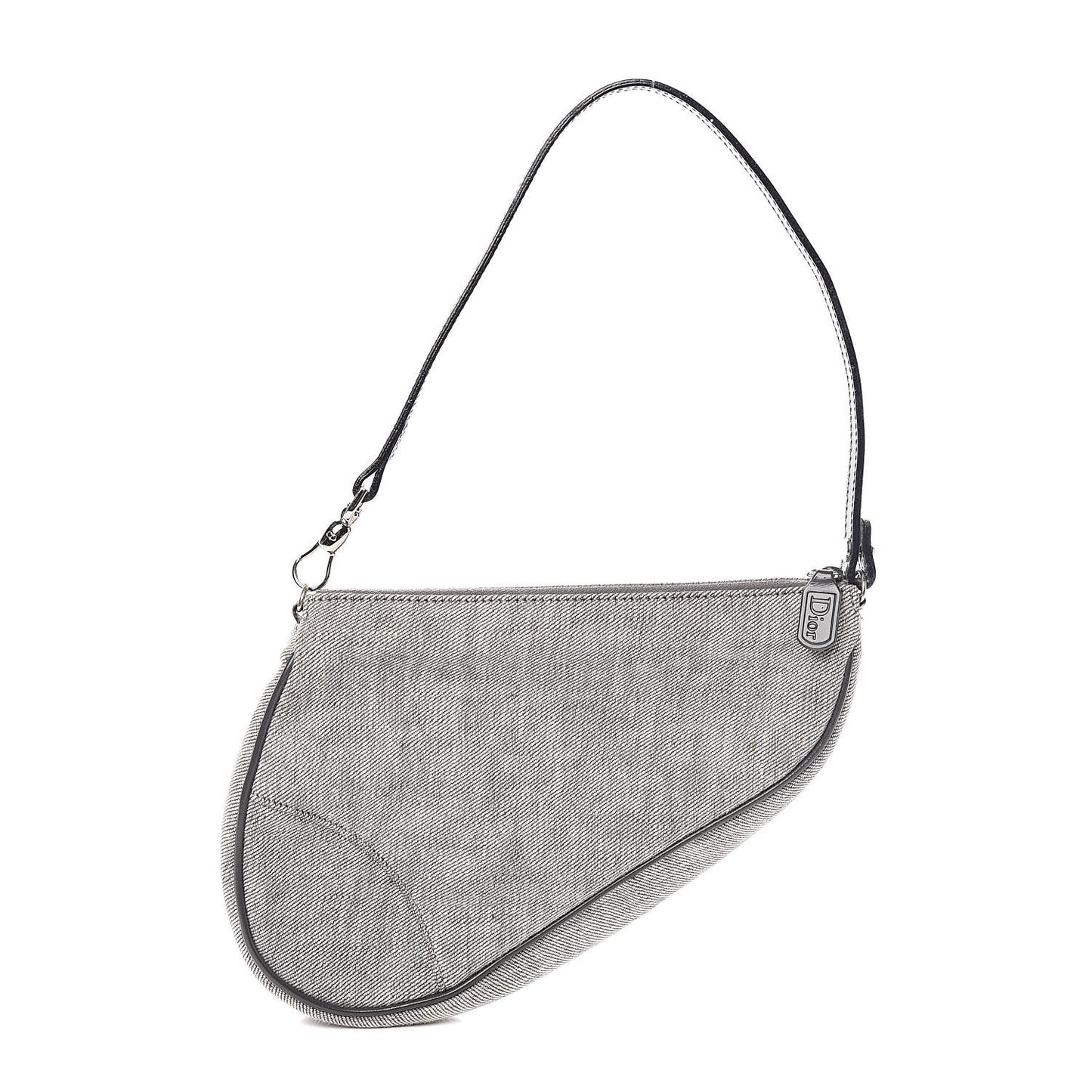 Denim Mini Saddle Pochette Grey