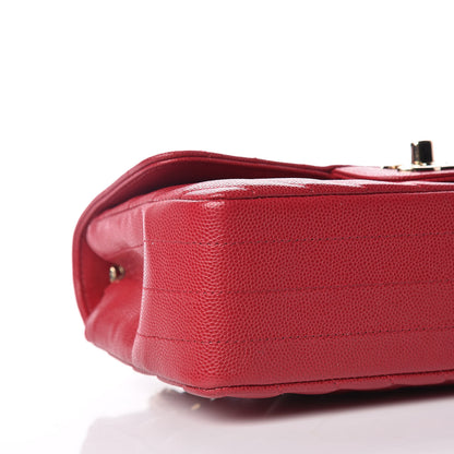 Chanel Caviar Chevron Quilted Mini Rectangular Flap Dark Red 8 of 12