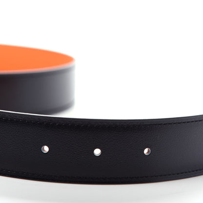 Hermes Box Togo 32mm H Belt 80 Black Orange 4 of 6