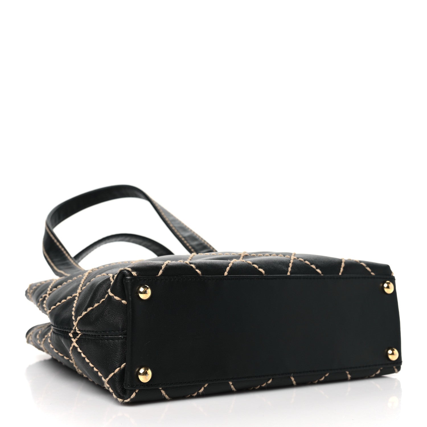 Chanel Calfskin Stitch Small Surpique Tote Black 4 of 10