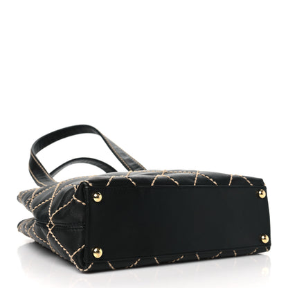 Chanel Calfskin Stitch Small Surpique Tote Black 4 of 10