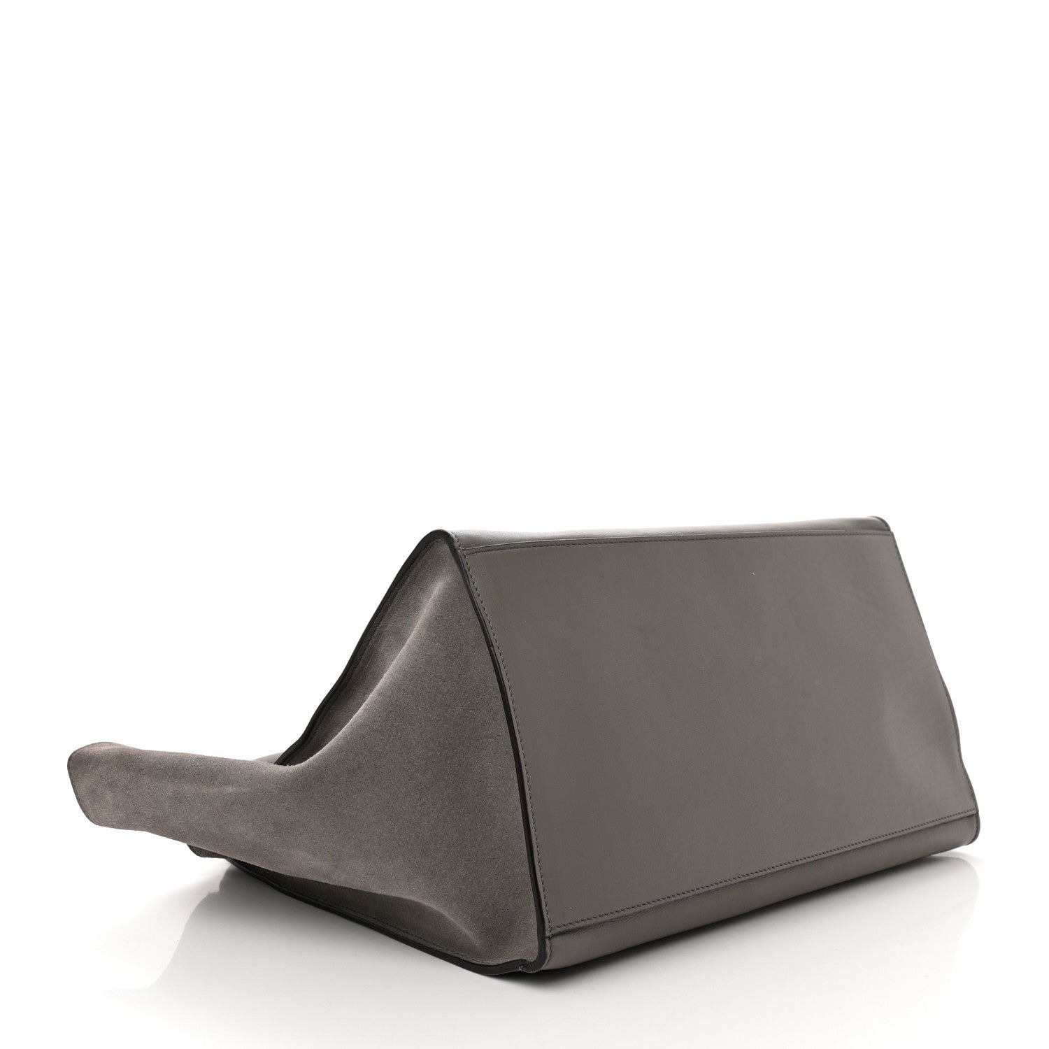 Celine Crocodile Embossed Calfskin Suede Large Trapeze Grey 4 of 17