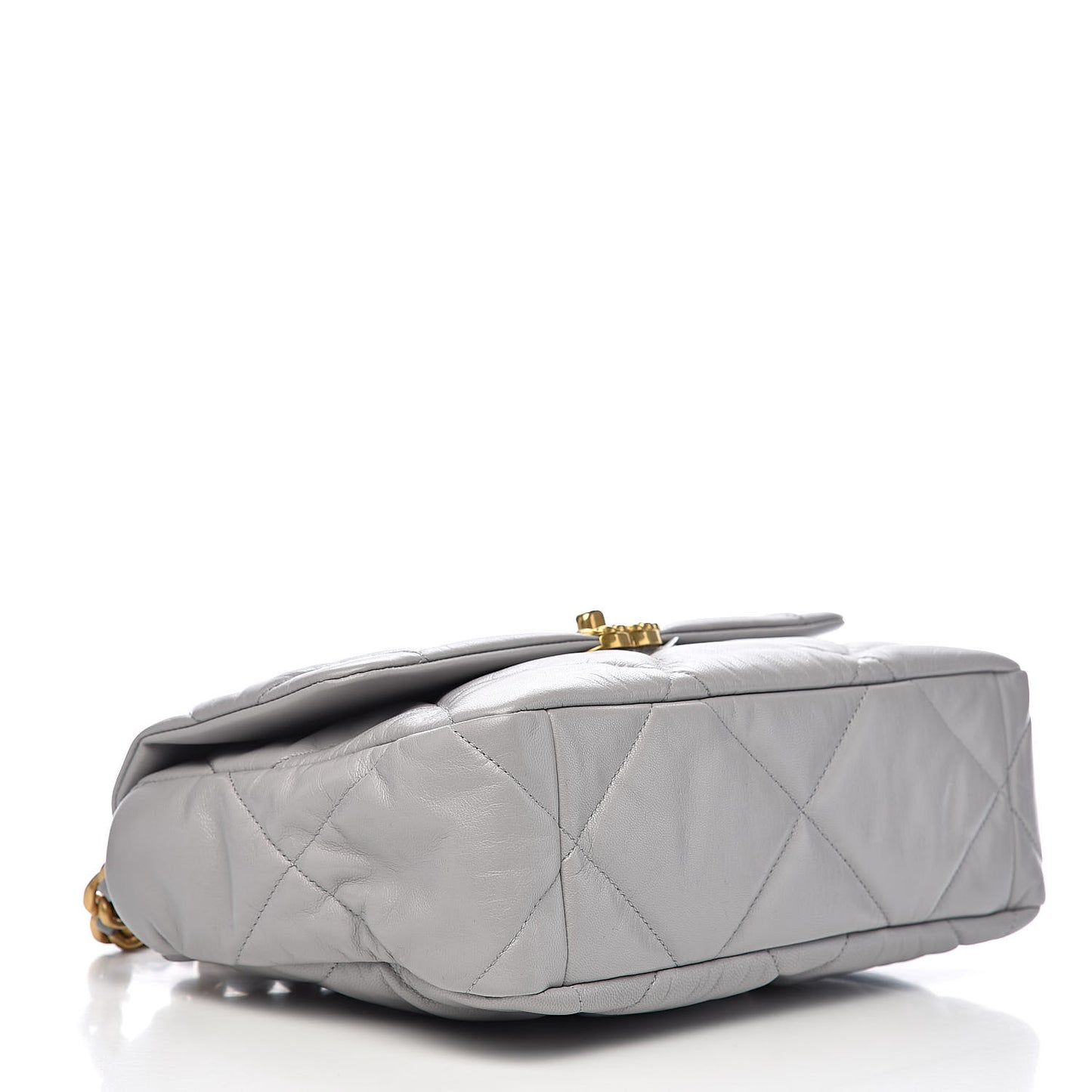 Goatskin Quilted Large 19 Flap Grey