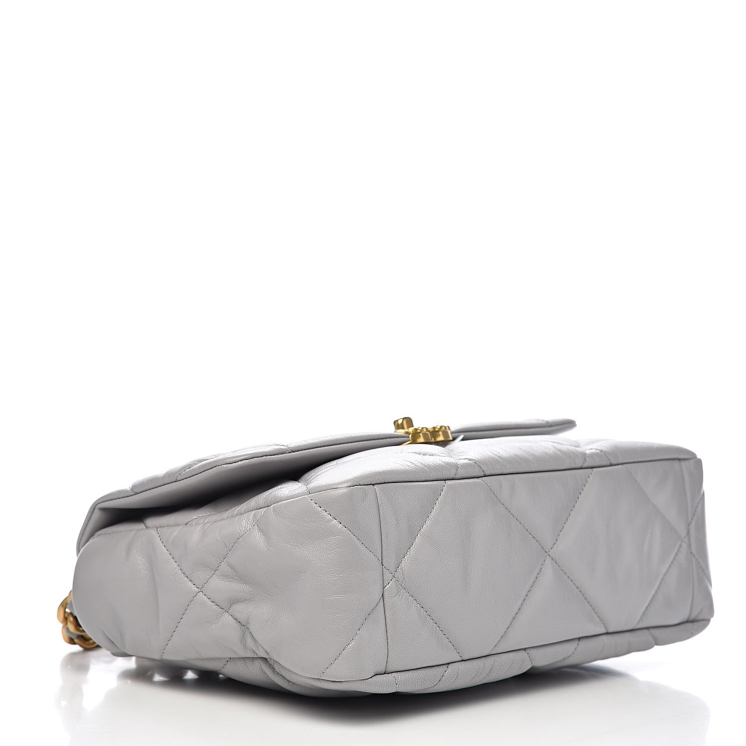 Chanel Goatskin Quilted Large 19 Flap Grey 4 of 11