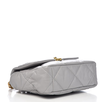 Chanel Goatskin Quilted Large 19 Flap Grey 4 of 11