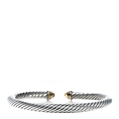 David Yurman Sterling Silver 14K Yellow Gold Citrine 5mm Cable Classics Petite Color Bracelet 3 of 5