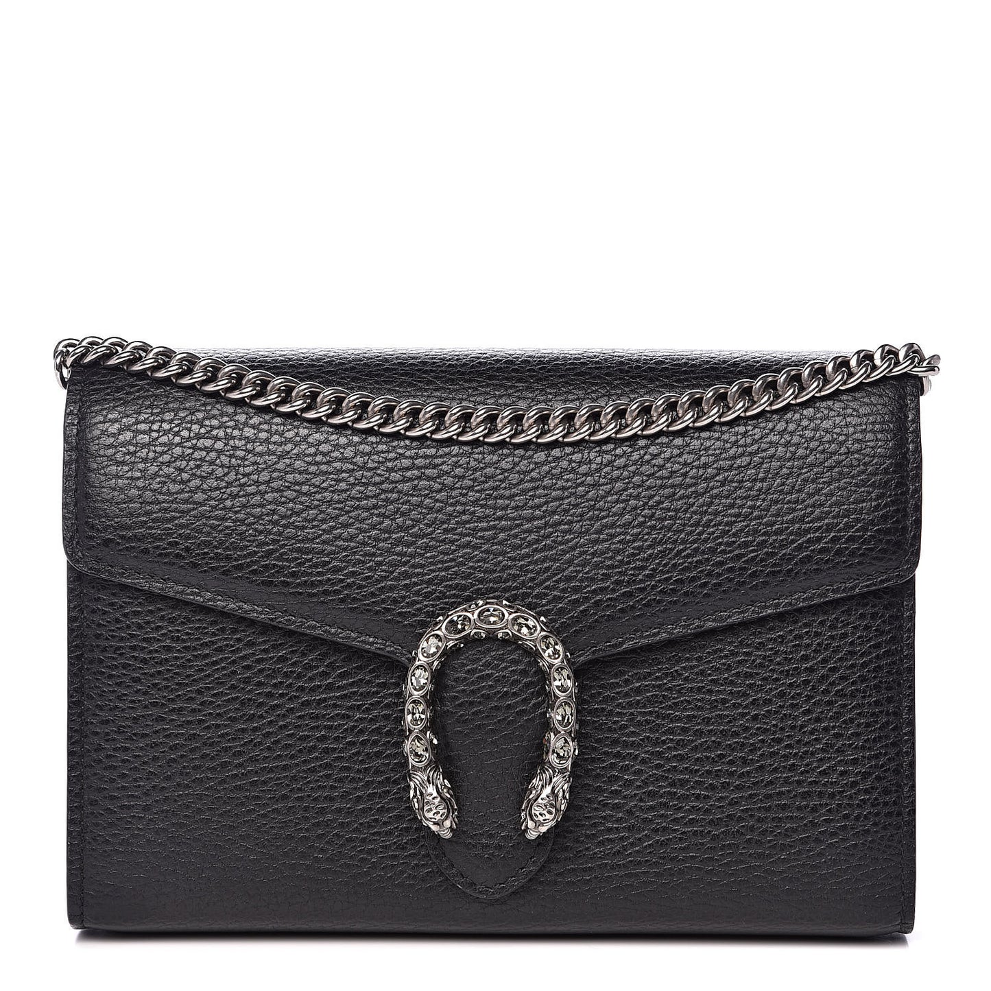 Calfskin Mini Dionysus Chain Wallet Black