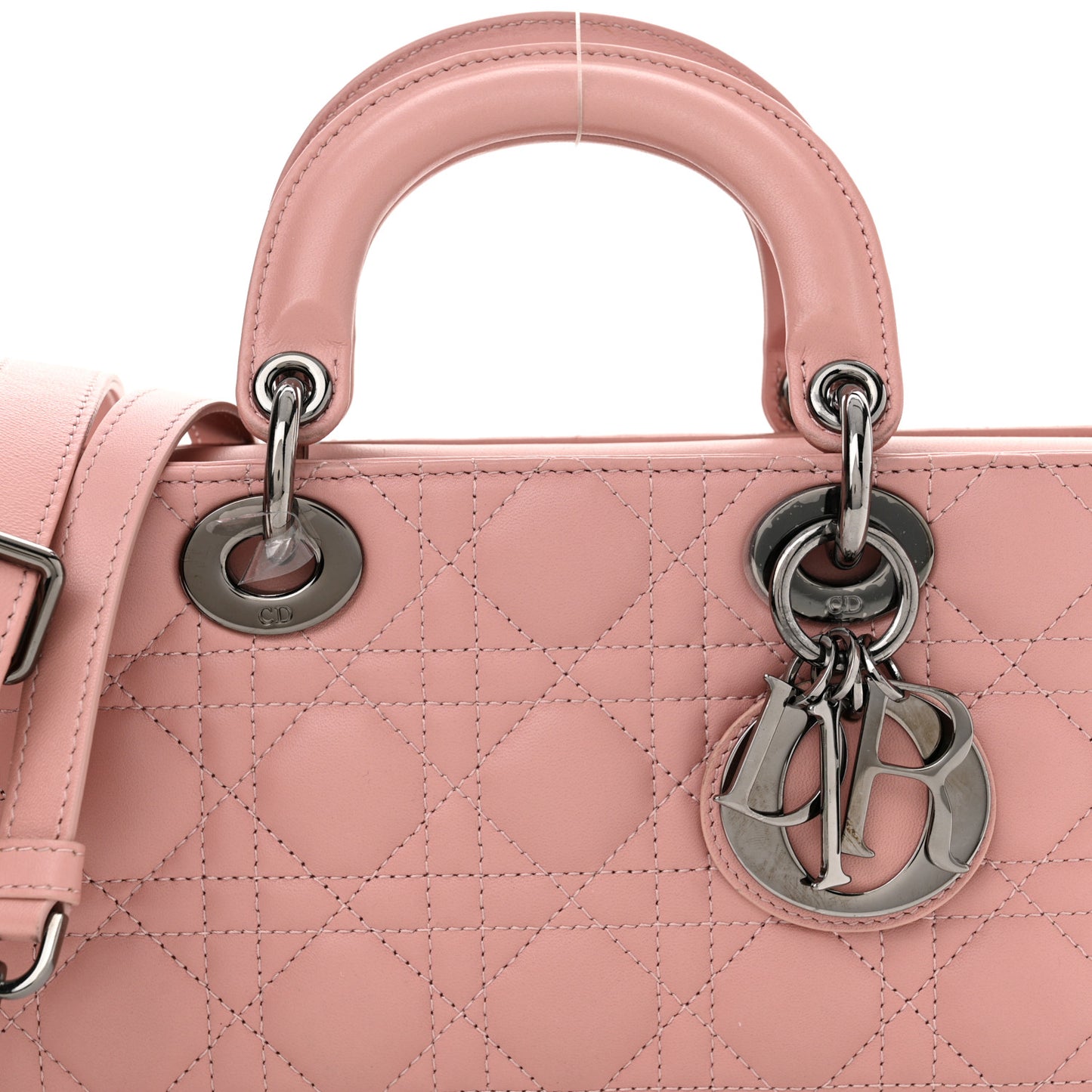 Lambskin Cannage Medium Lady D-Joy Old Rose