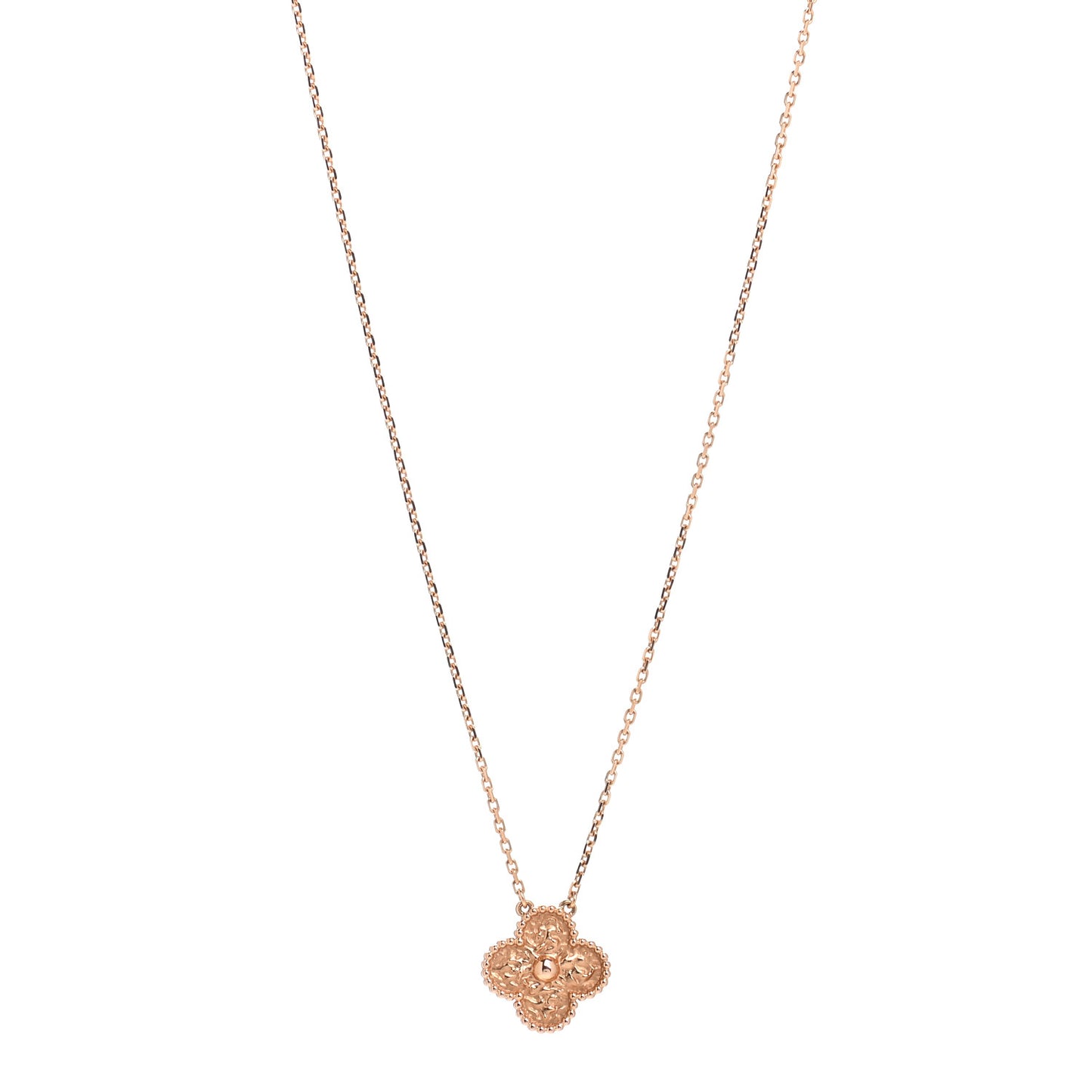 18K Rose Gold Vintage Alhambra Pendant Necklace