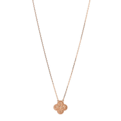Van Cleef & Arpels 18K Rose Gold Vintage Alhambra Pendant Necklace 1 of 6