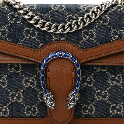 Gucci New Denim GG Monogram Dollar Calfskin Enamel Mini Dionysus Shoulder Bag Blue Tea Cuir Epilog Electric Blue 8 of 13