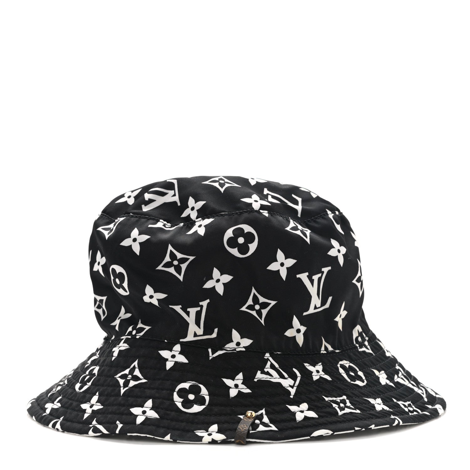 Louis Vuitton Nylon Monogram Reversible Bob Bucket Hat S Black White 4 of 9