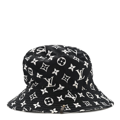 Louis Vuitton Nylon Monogram Reversible Bob Bucket Hat S Black White 4 of 9