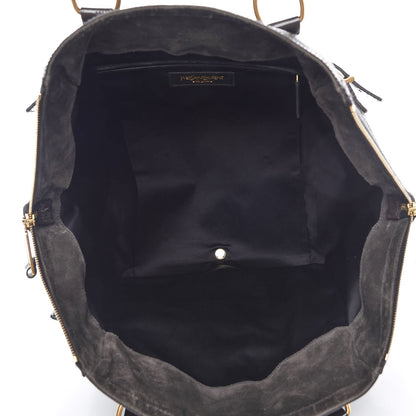Saint Laurent Patent Medium Downtown Tote Grey 5 of 17