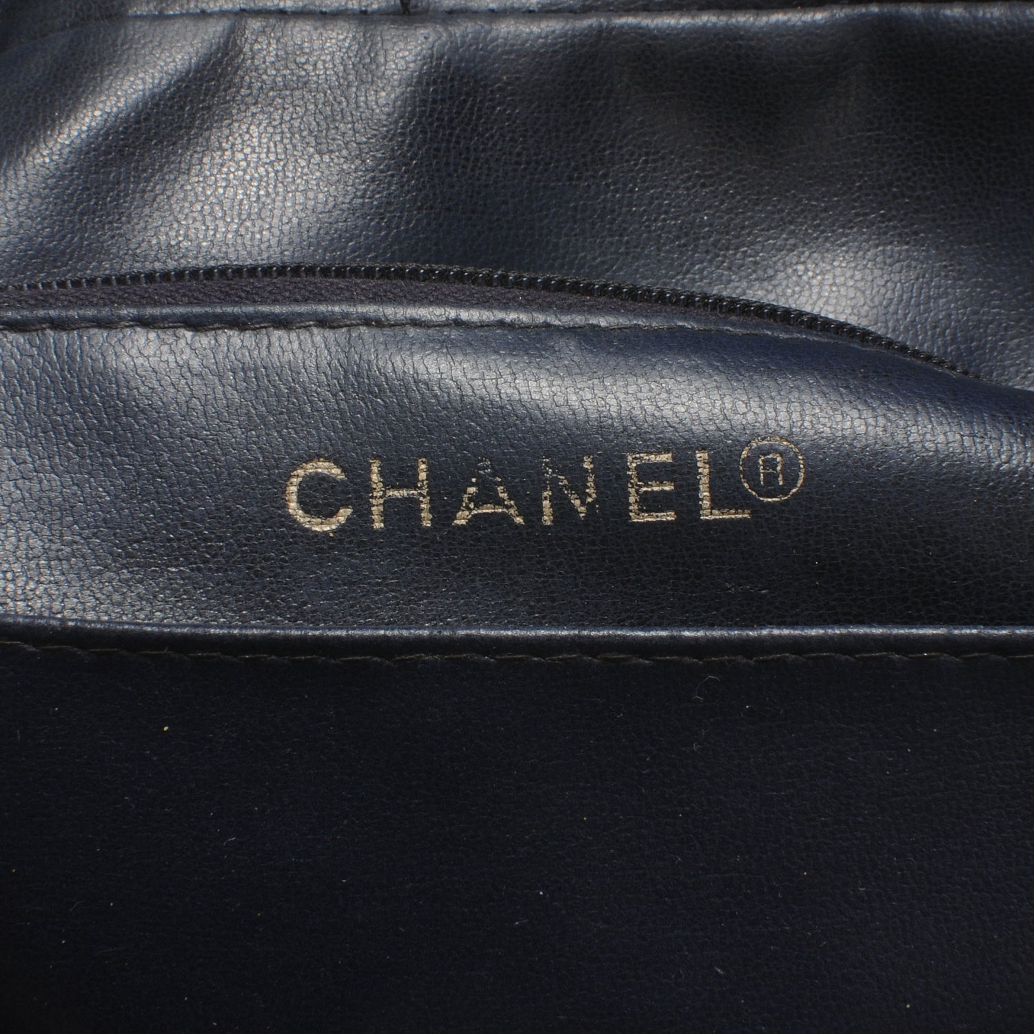 Chanel Lambskin Chevron Quilted Camera Case Navy 6 of 7