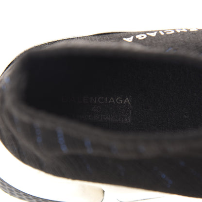 Balenciaga Ribbed Effect Knit Hi Speed Sneakers 40 Black Bleu 7 of 11