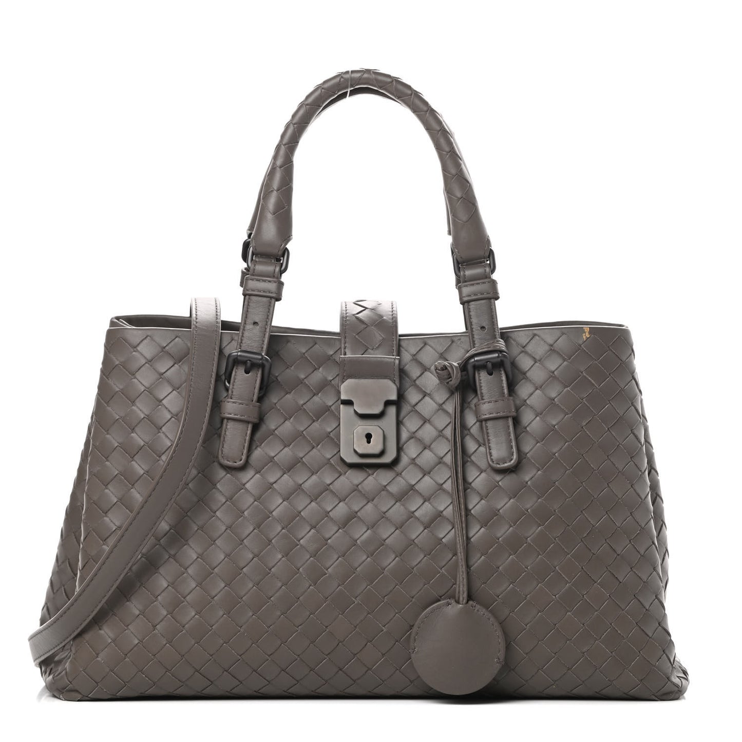 Light Calf Intrecciato Small Roma Steel