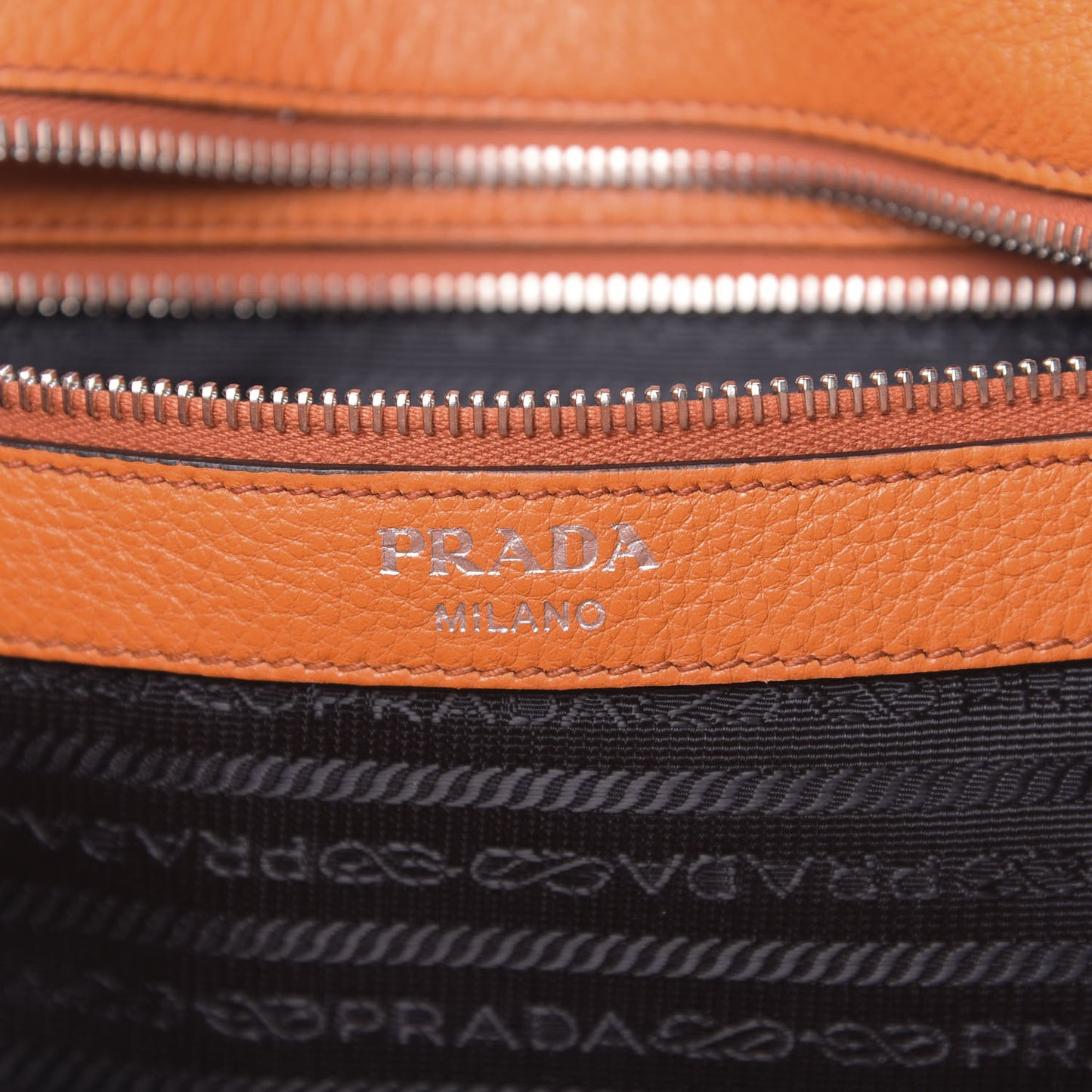 Vitello Phenix Zip Shopping Tote Papaya