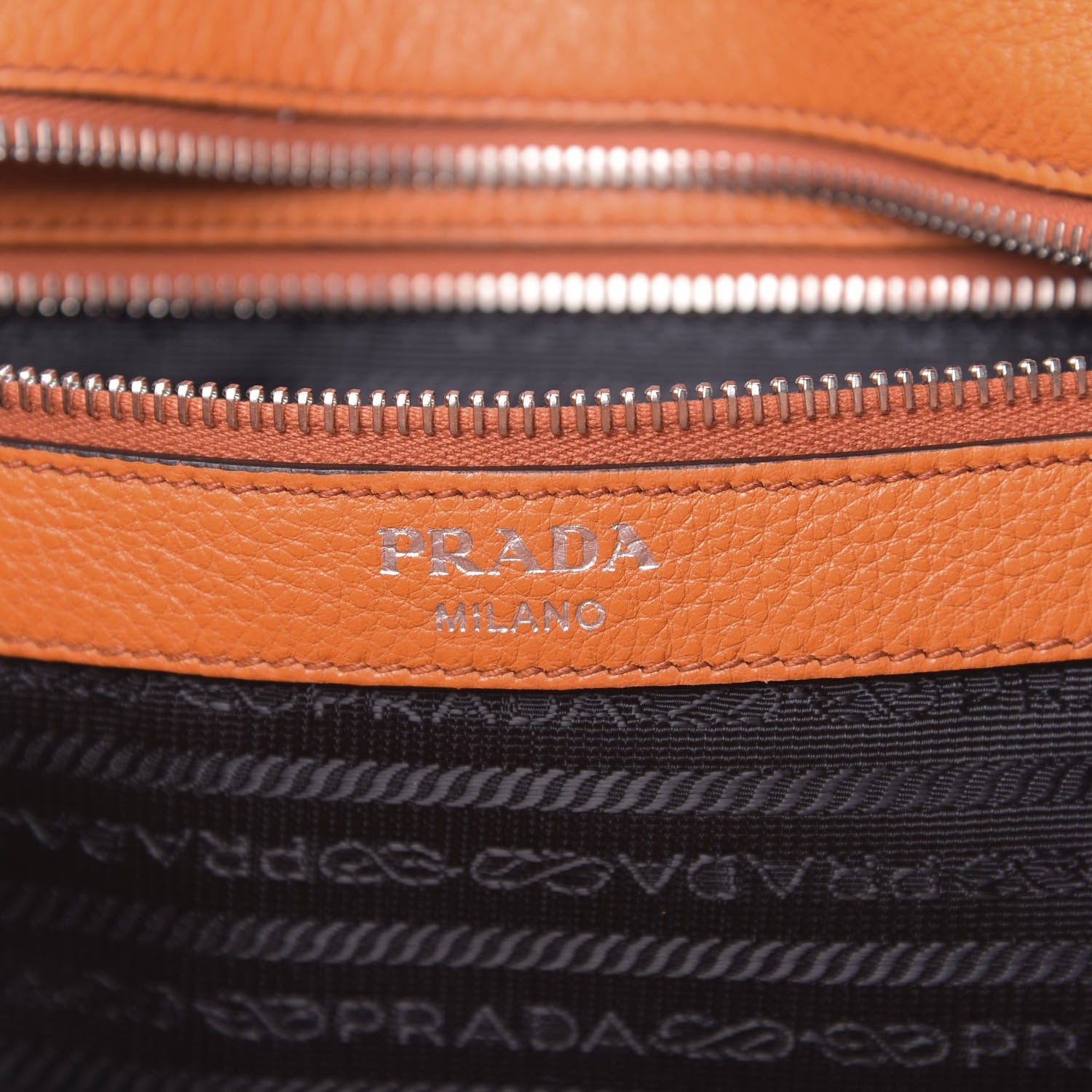 Prada Vitello Phenix Zip Shopping Tote Papaya 6 of 10