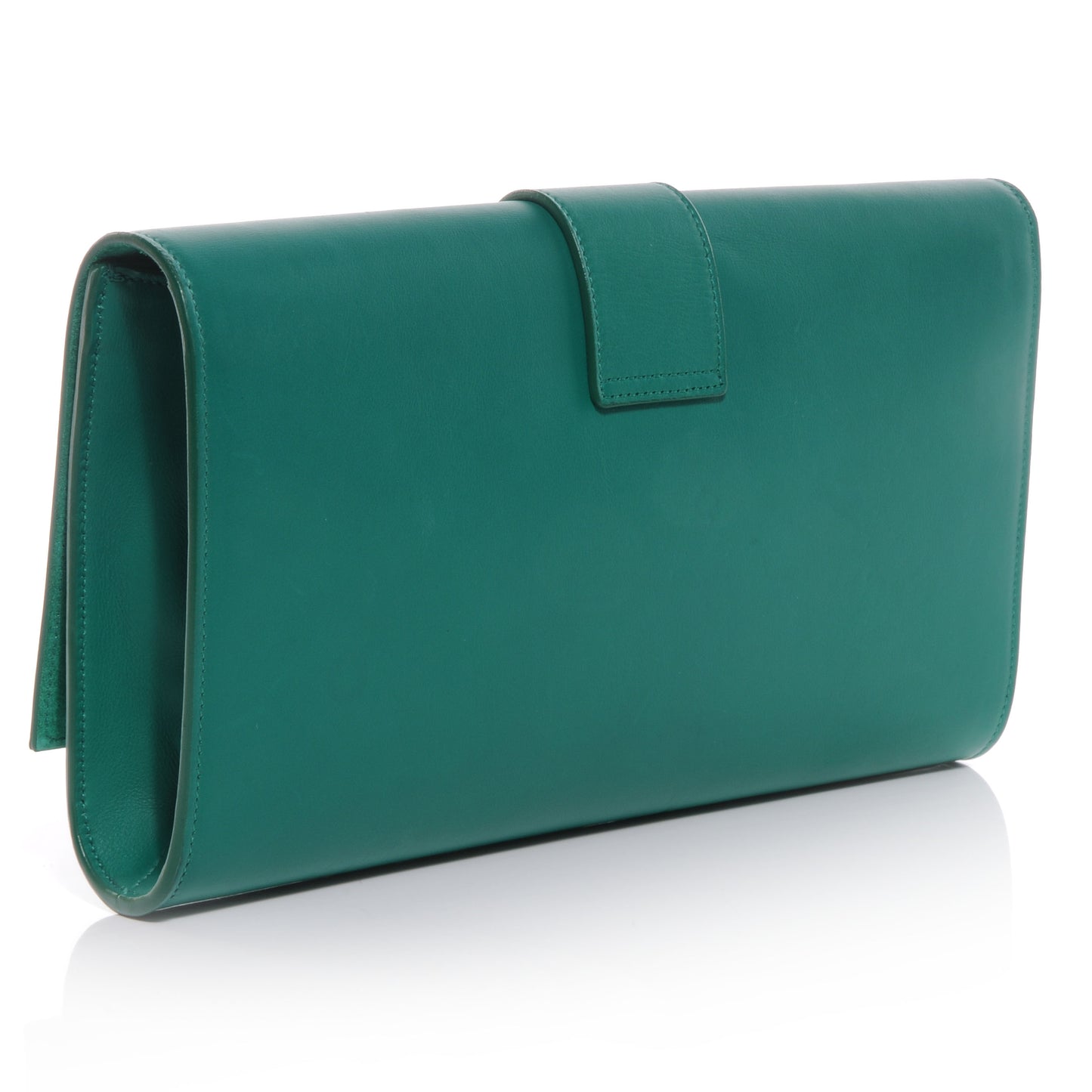 Leather Classic Y Clutch Green