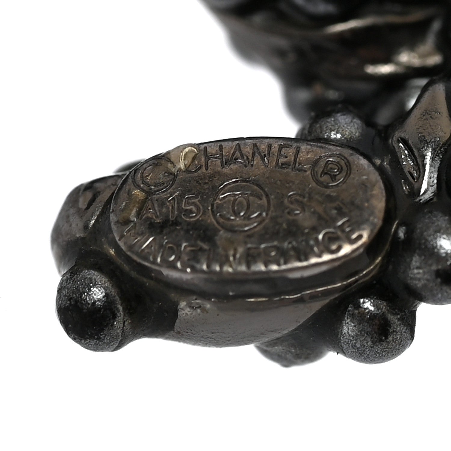 Chanel Ruthenium CC Drop Earrings 4 of 4