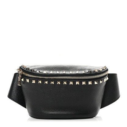 Valentino Garavani Grainy Calfskin Rockstud Belt Bag Black 1 of 9