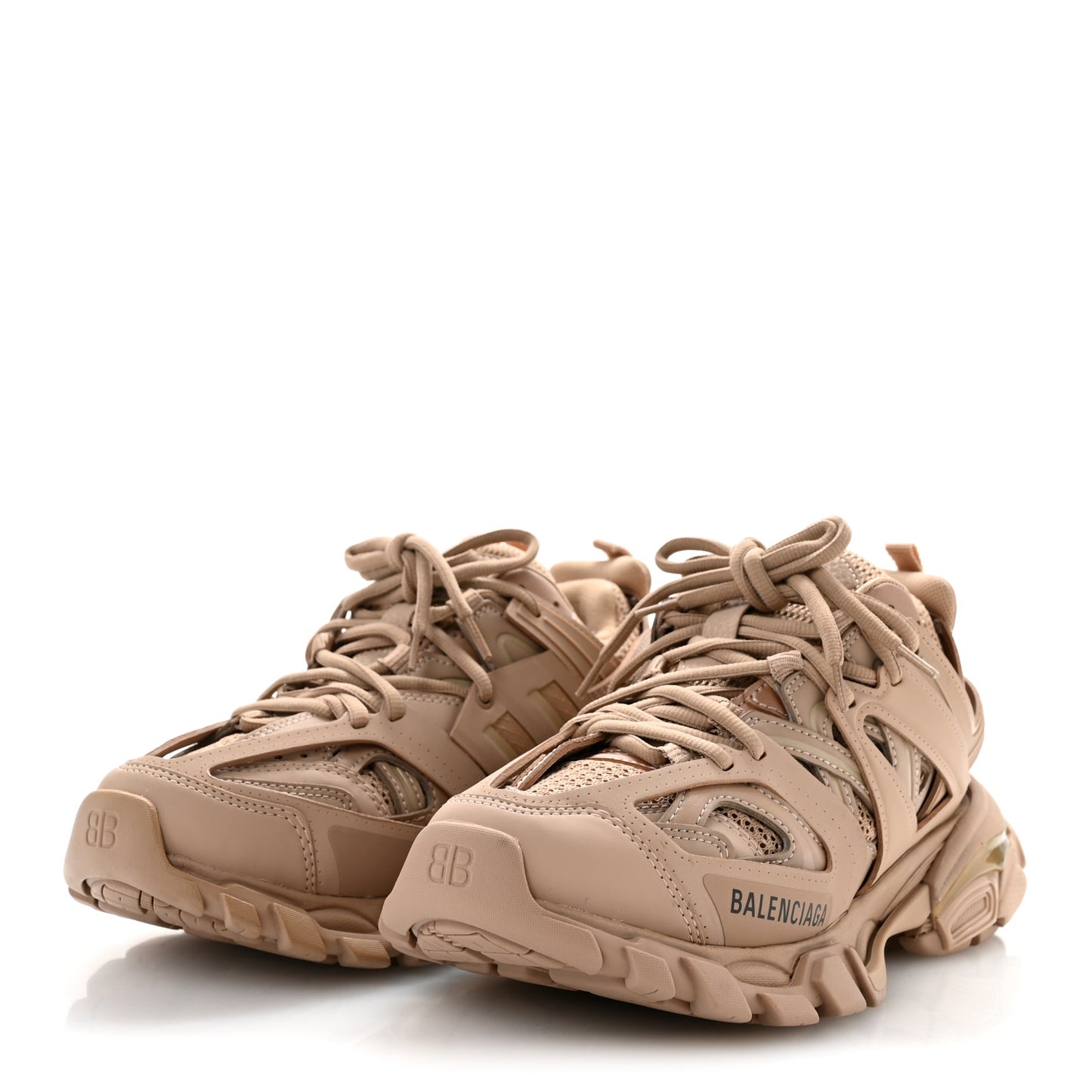 Mesh Rubber Uni-Matte Full Color Womens Track Sneakers 36 Full Beige