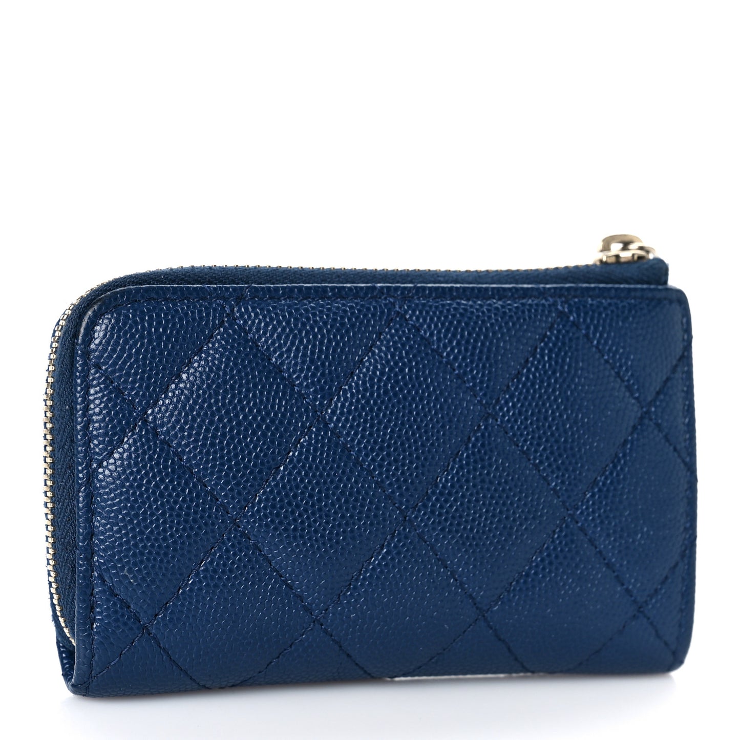Caviar Quilted Key Holder Case Navy
