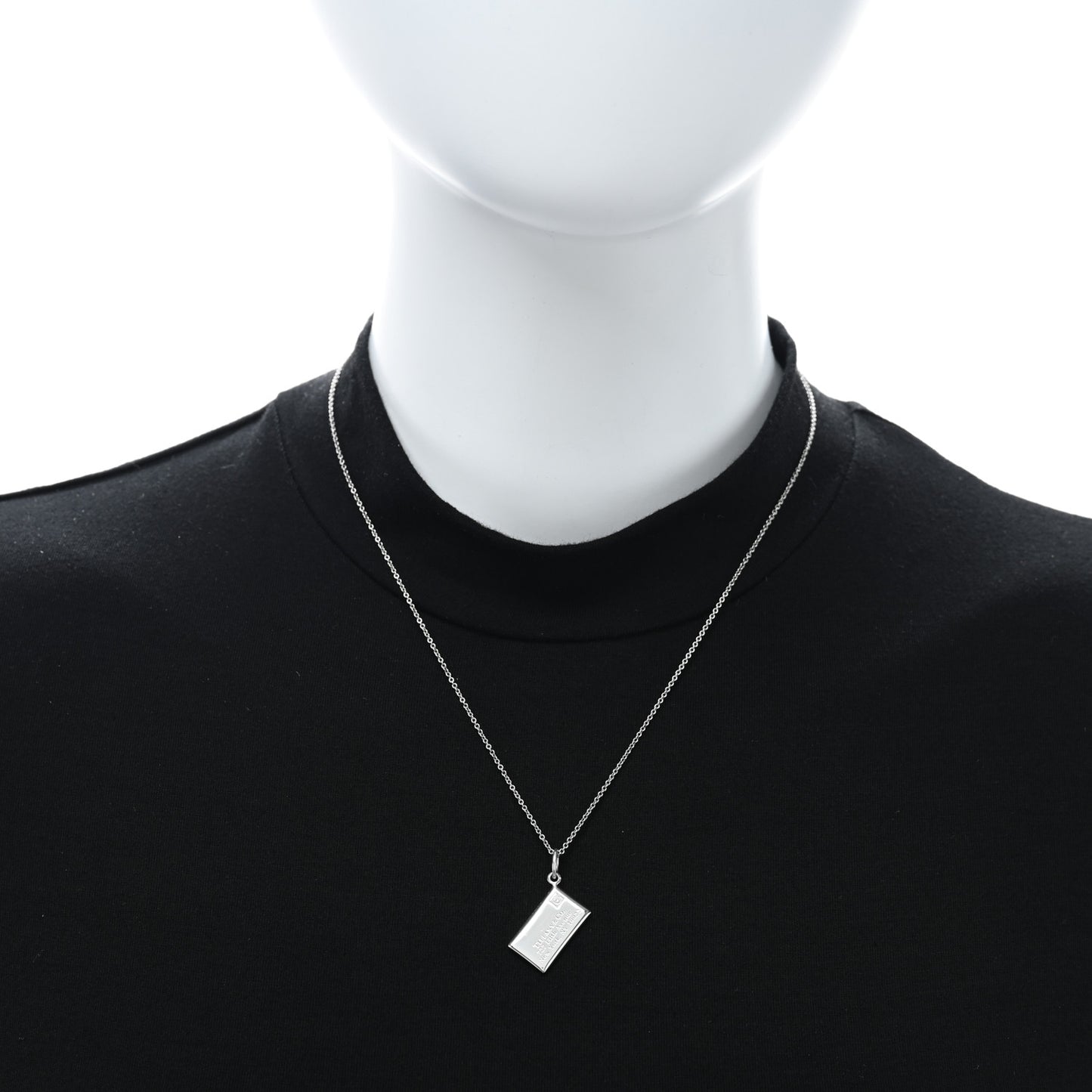 Sterling Silver Diamond Envelope Pendant Necklace