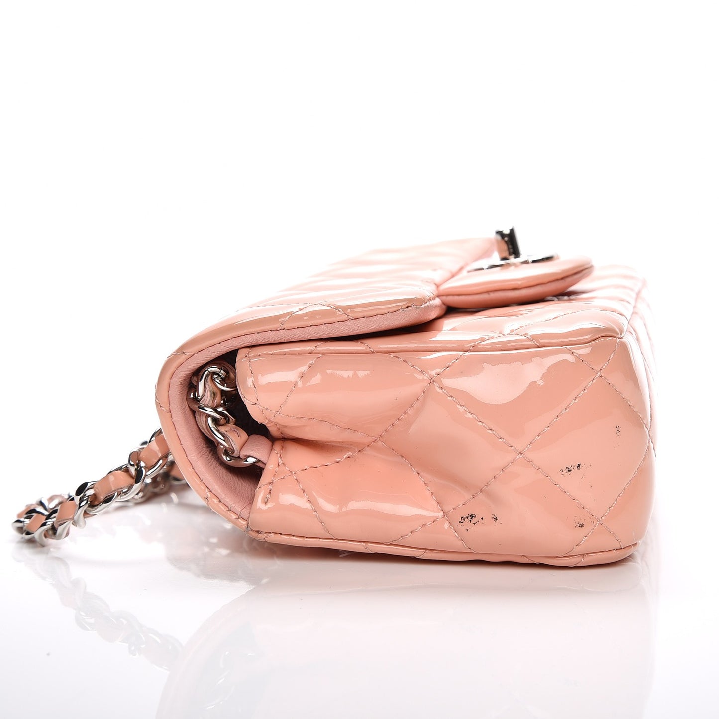 Patent Quilted Extra Mini Flap Pink
