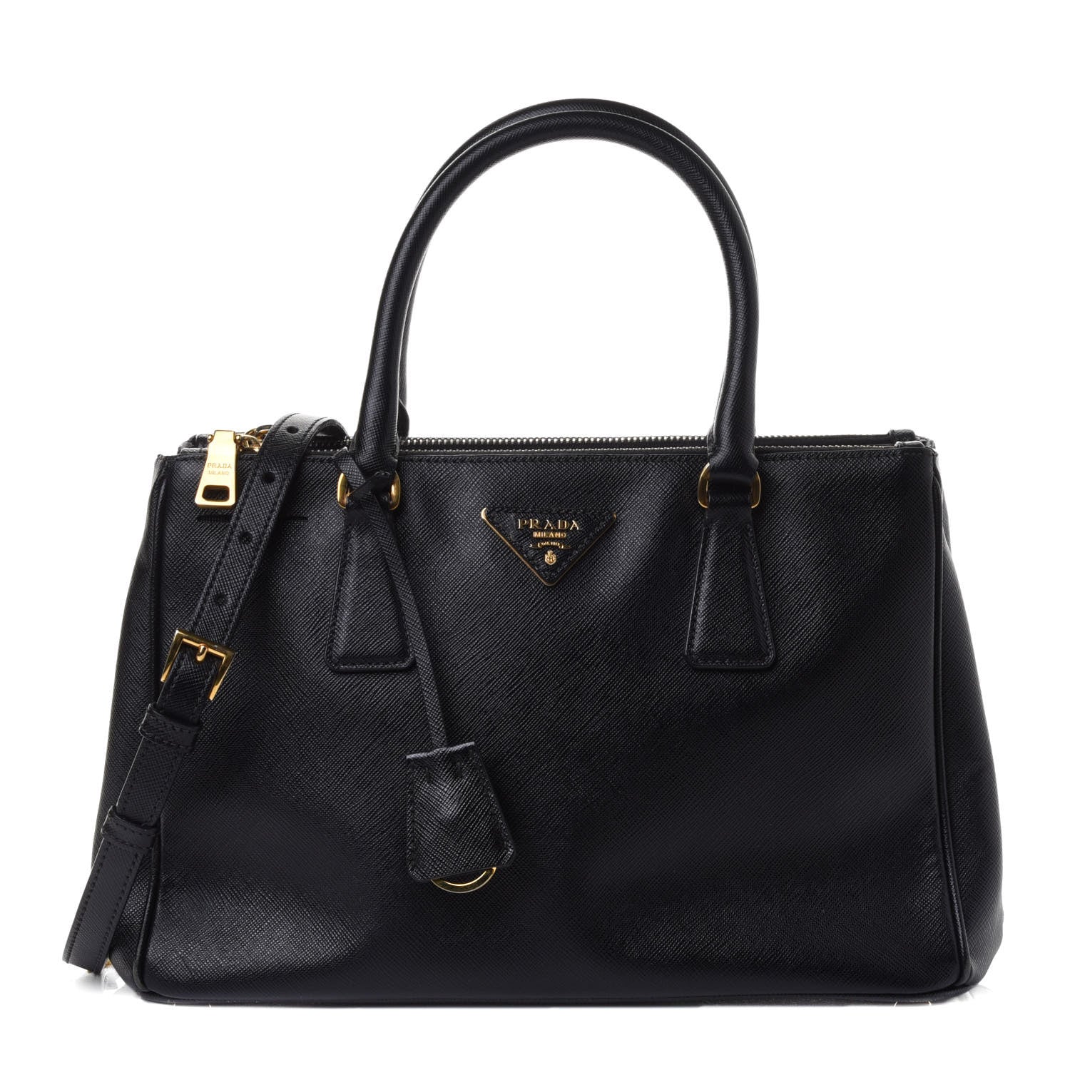 Prada Saffiano Small Galleria Double Zip Tote Black 1 of 4