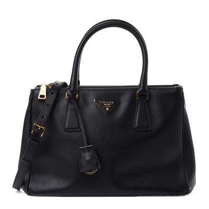 Prada Saffiano Small Galleria Double Zip Tote Black 1 of 4