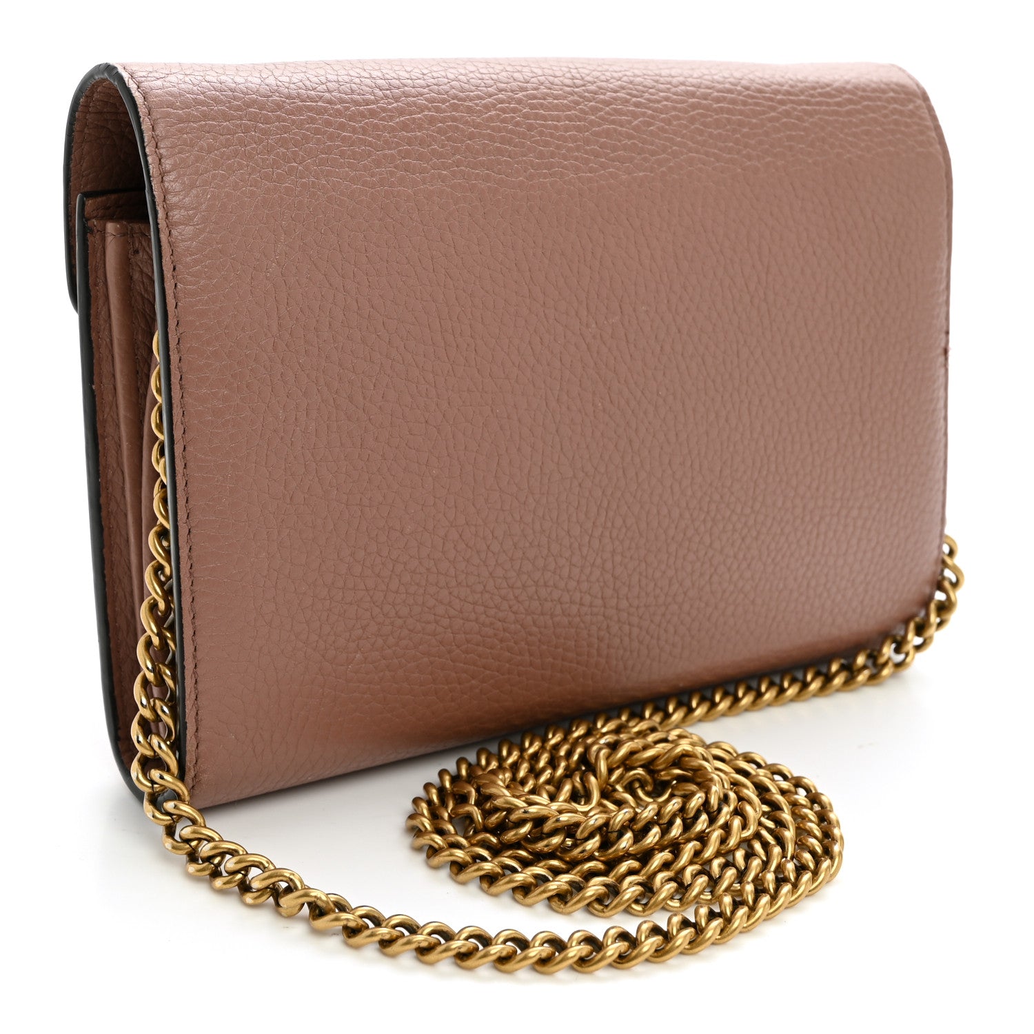 Gucci Cellarius Calfskin GG Marmont Chain Wallet Rosy Phard 2 of 12